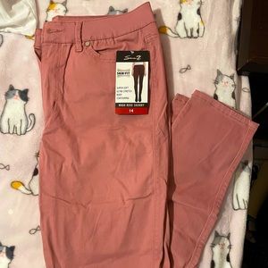 Seven7 Skin-Fit High Rise Pink Jeans